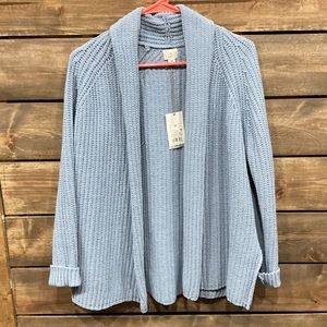A New Day Chenille Open Front Cardigan XS Blue
